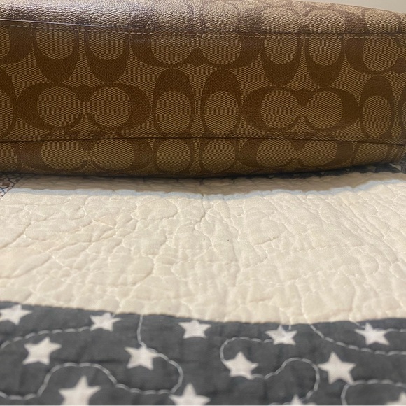 Coach Signature Brown and Yellow Prairie zip top satchel - Picture 9 of 15